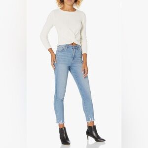 NWT The Drop Women's Eloise Long-Sleeve Twist Front Cozy Cropped Sweater Size XS